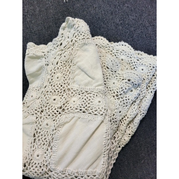 Boston Proper Ivory White Crochet Square Hippy Boho Long Sleeve Top Cover up S - Picture 15 of 15